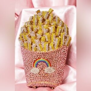 Sparkling French Fry Clutch with Rainbow Design
